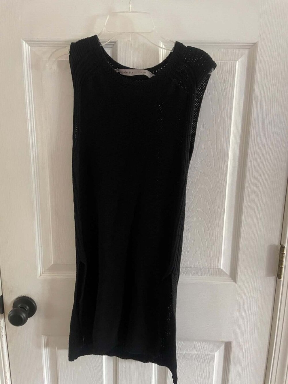 Athleta Knit Dress Tunic Black Side Slits XS
